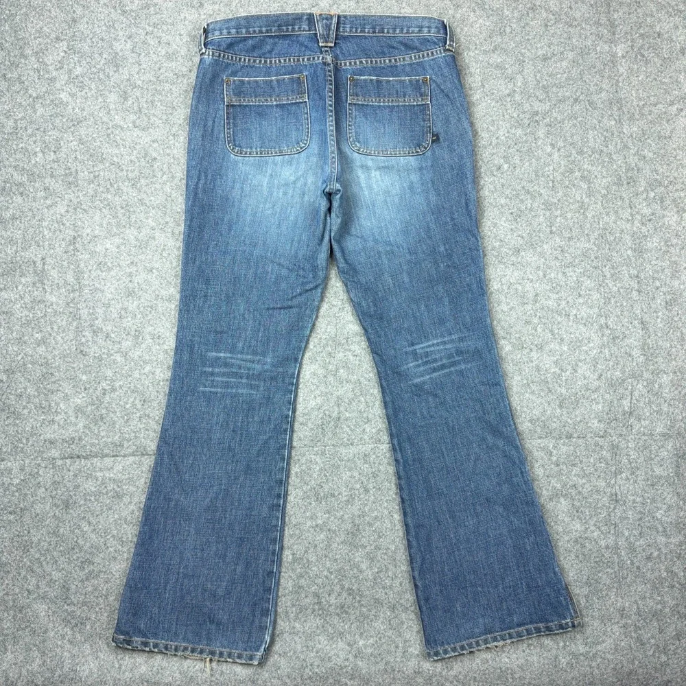 VTG Abercrombie Fitch Jeans Womens 10‎ Blue Bootcut Wide Leg Faded Denim 90s